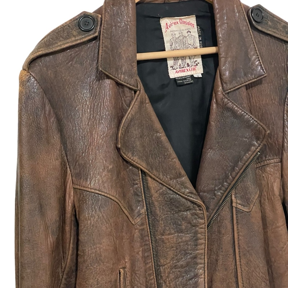 RARE UNISEX VTG AVIREX LTD FLIGHT LEATHER JACKET HI SPEED LOW LEVEL FLIGHT - Picture 3 of 16
